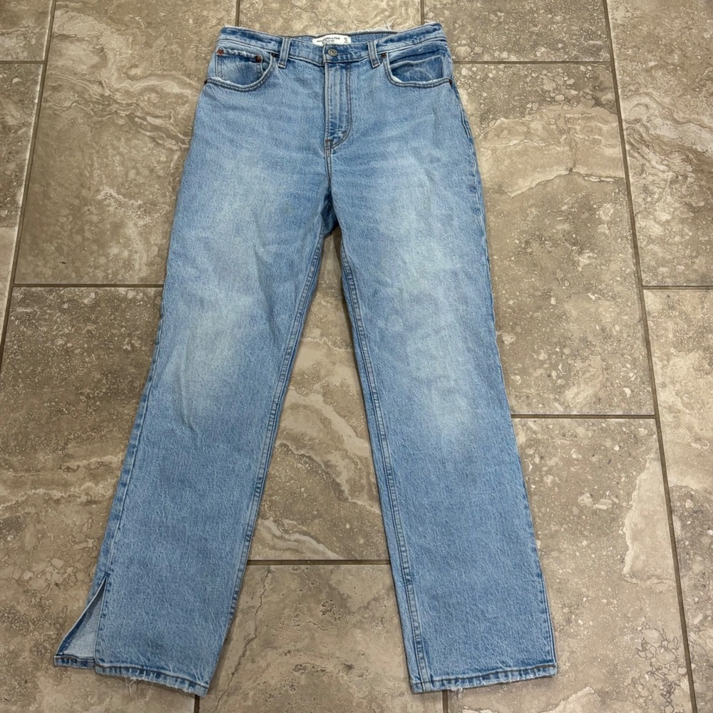 Abercrombie & Fitch The 90s Straight Ultra High Rise Side Slit Jeans 4S